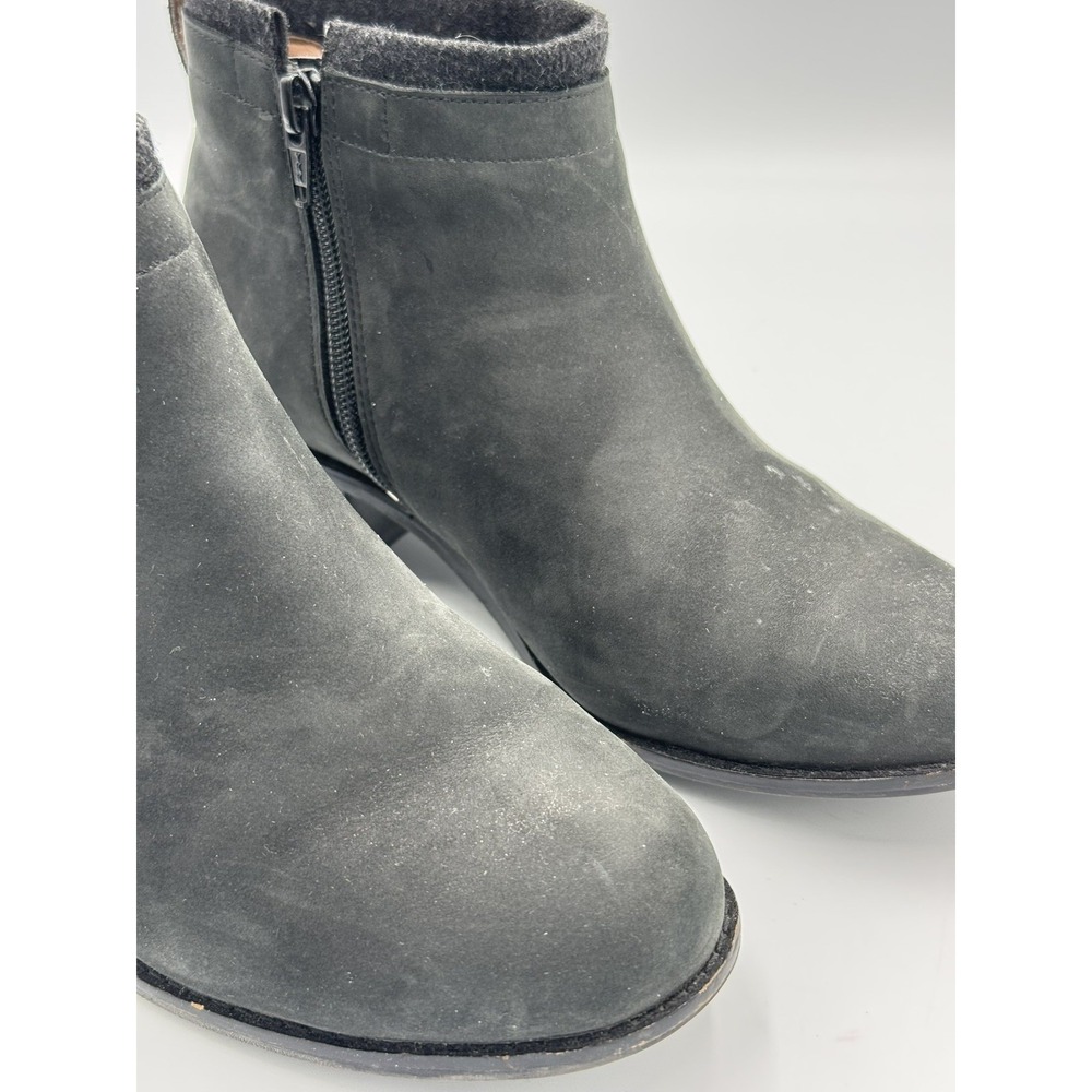 Vionic Joslyn Boots Size 6.5 Wide Black Weather Resistant Leather Ankle Zip - Picture 3 of 13